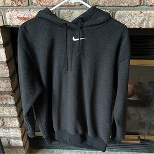 Nike Sportswear Essentials Plush Black Hoodie Center Swoosh DD5118-010Women’s XS